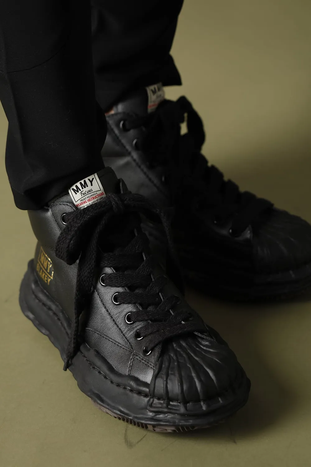 -BLAKEY High- Original STC sole leather Hi-top sneakers Black / Black