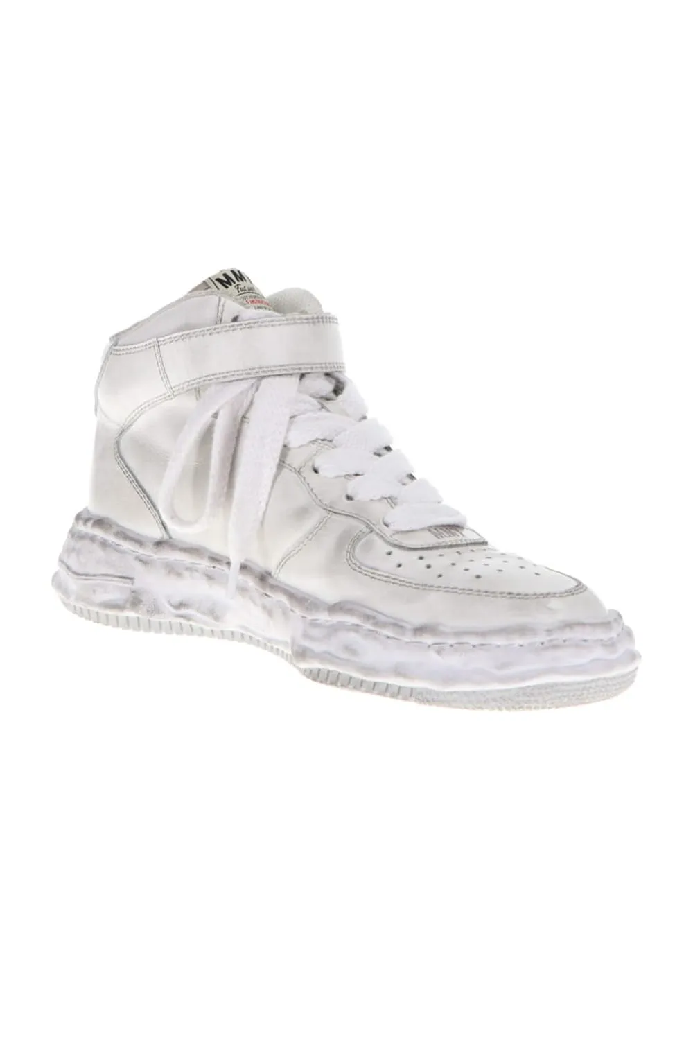 -WAYNE high- original distressed effect sole leather High-Top sneakers White