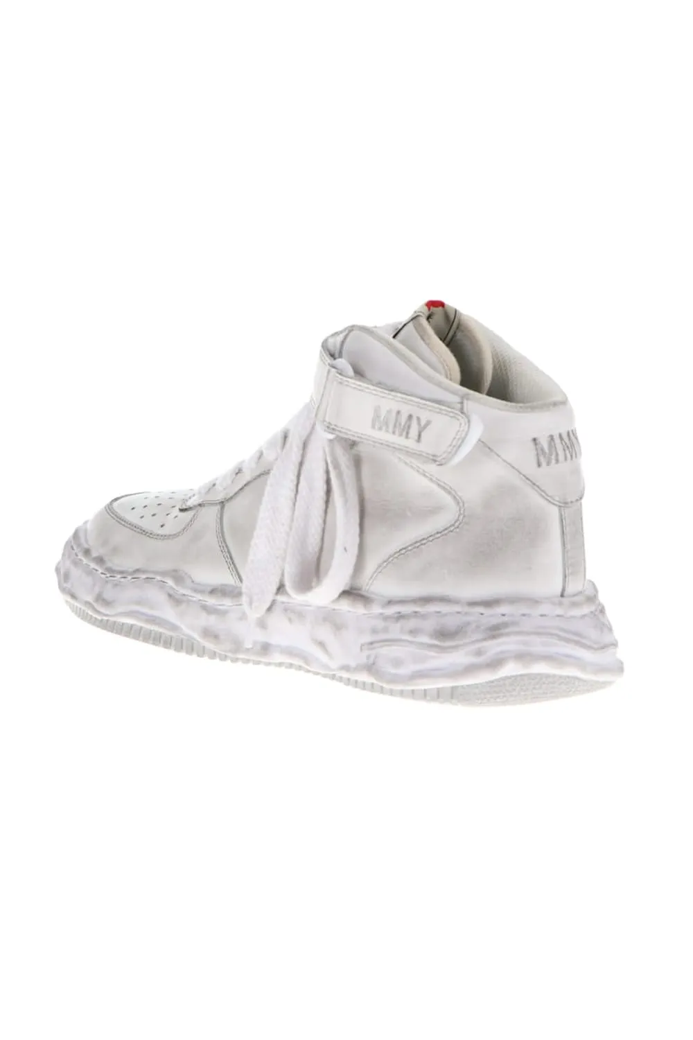 -WAYNE high- original distressed effect sole leather High-Top sneakers White