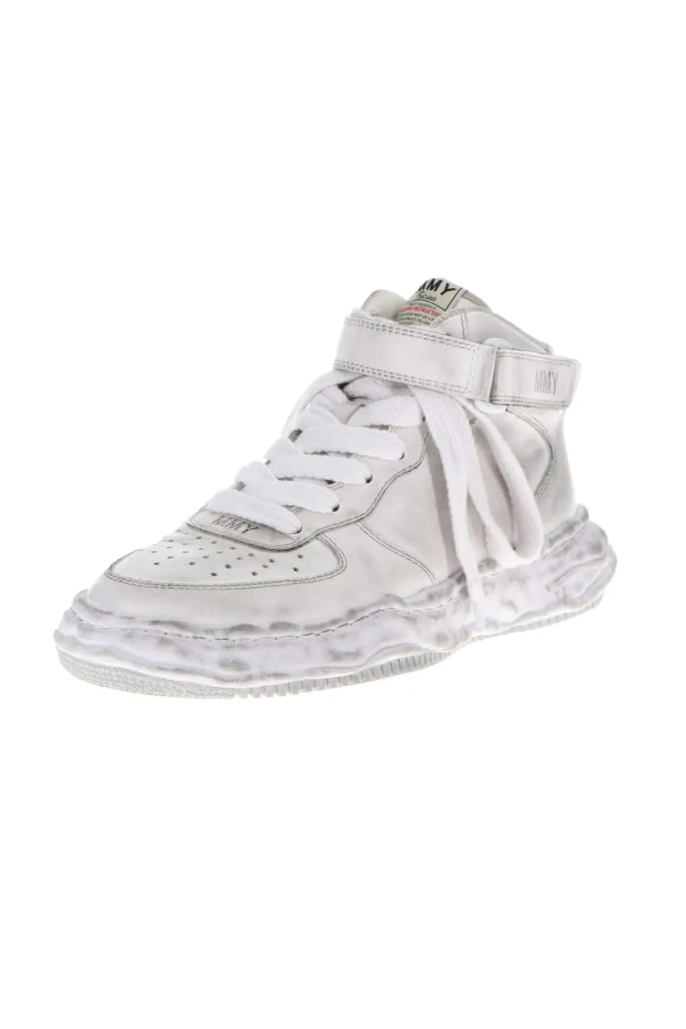 -WAYNE high- original distressed effect sole leather High-Top sneakers White