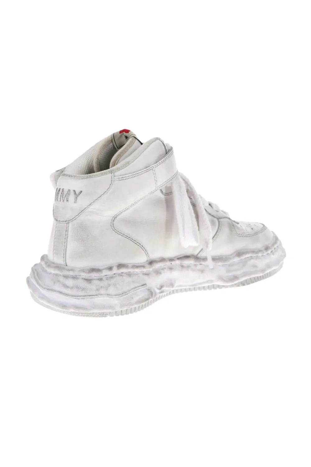 -WAYNE high- original distressed effect sole leather High-Top sneakers White
