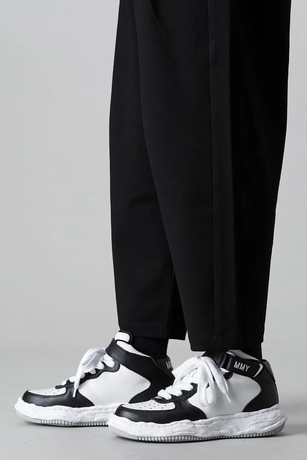 -WAYNE high- Original sole leather High-Top sneakers Black / White