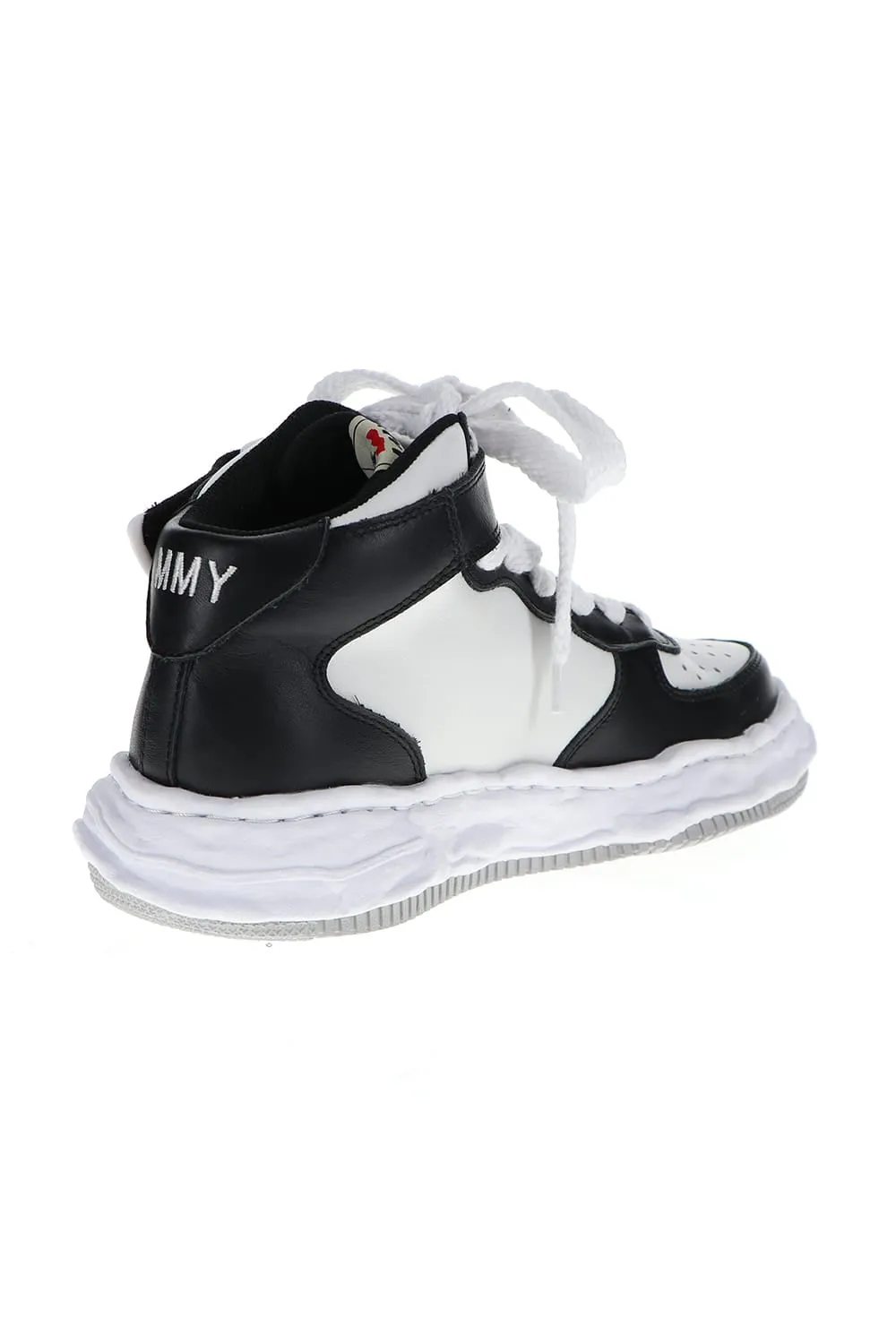 -WAYNE high- Original sole leather High-Top sneakers Black / White