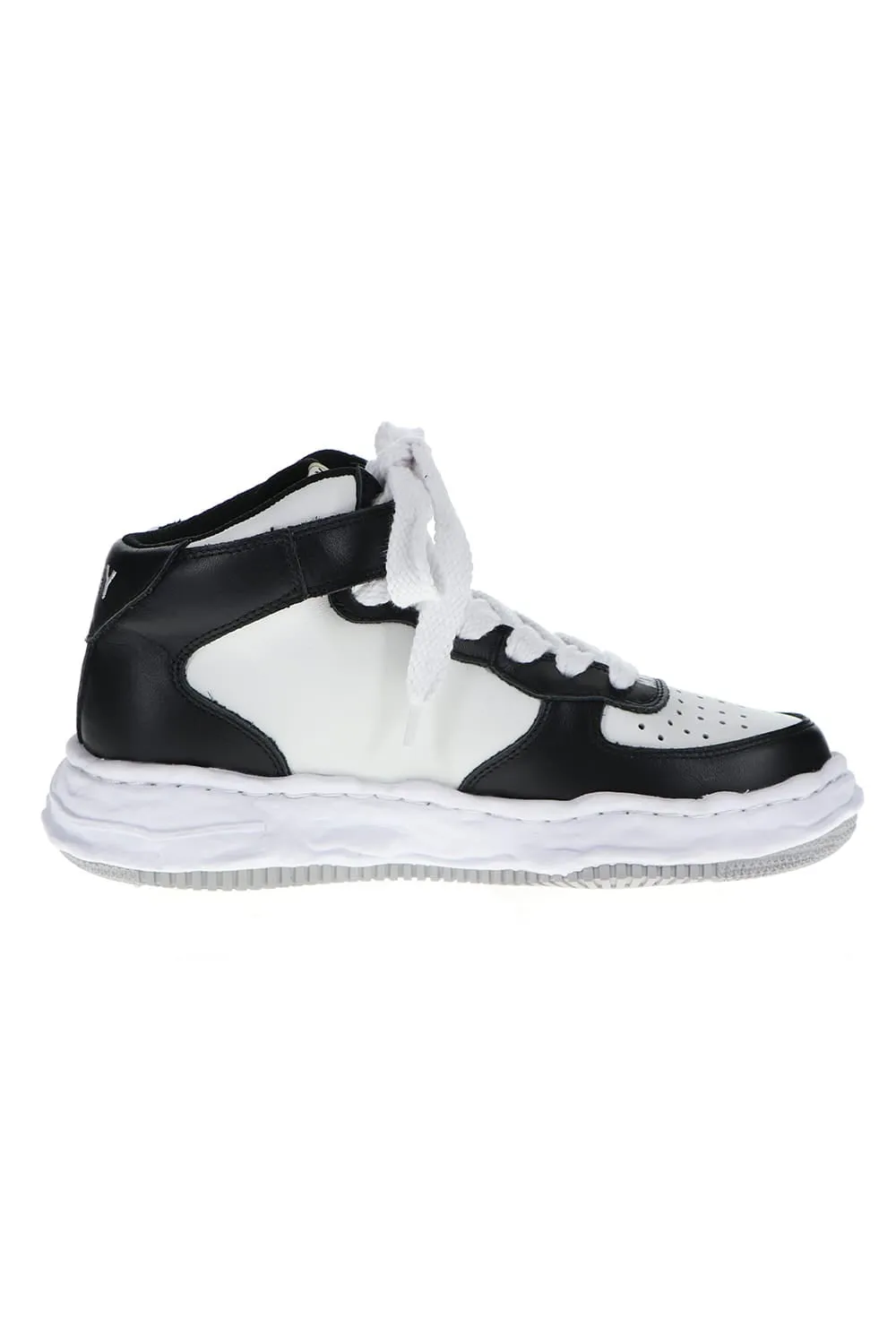-WAYNE high- Original sole leather High-Top sneakers Black / White