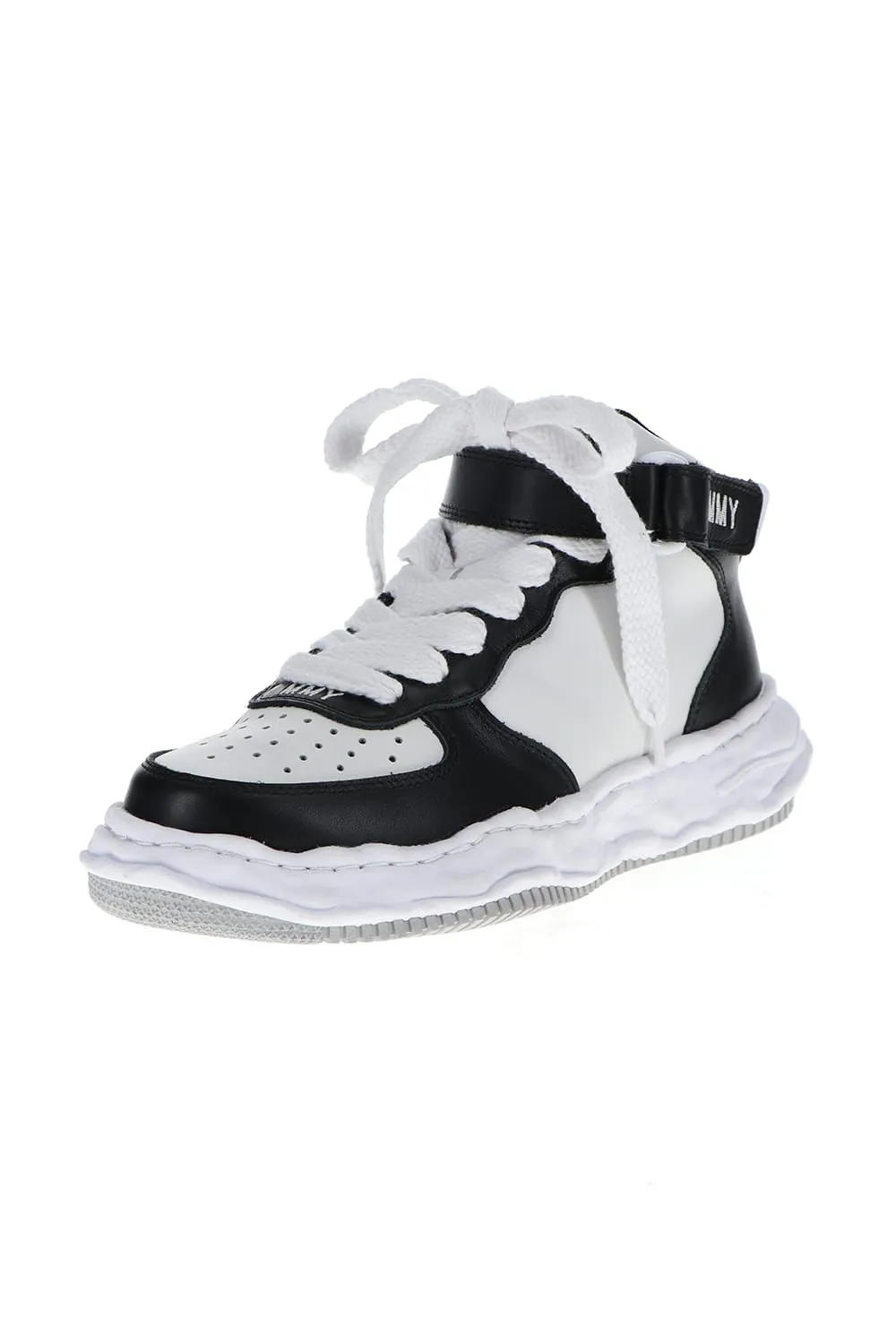 -WAYNE high- Original sole leather High-Top sneakers Black / White