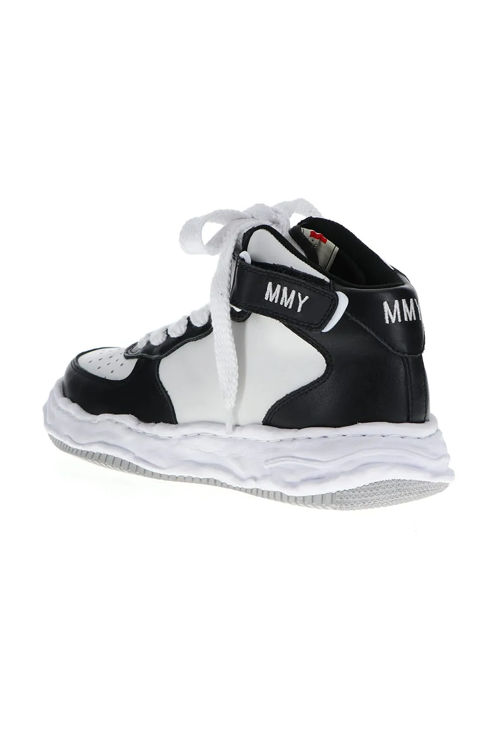 -WAYNE high- Original sole leather High-Top sneakers Black / White