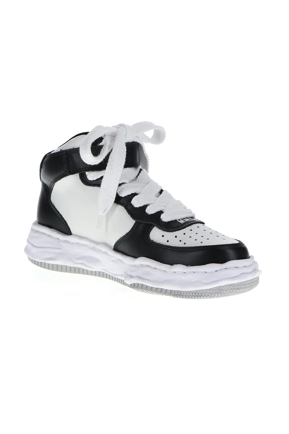 -WAYNE high- Original sole leather High-Top sneakers Black / White