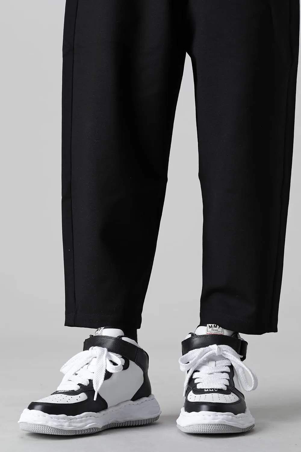 -WAYNE high- Original sole leather High-Top sneakers Black / White