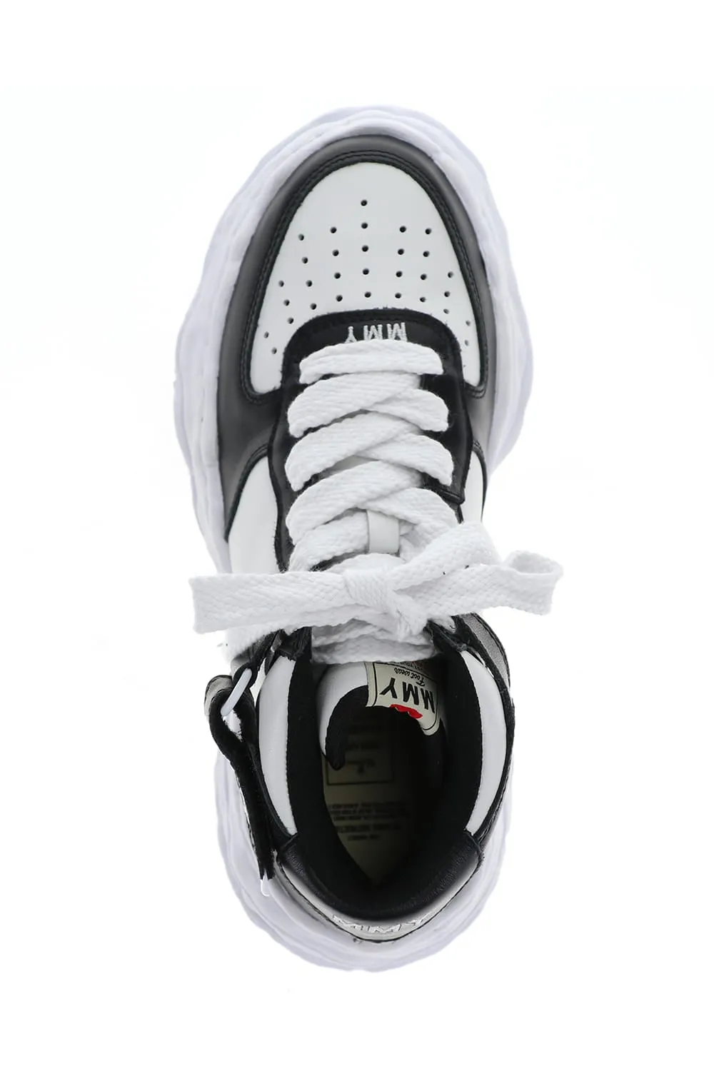 -WAYNE high- Original sole leather High-Top sneakers Black / White