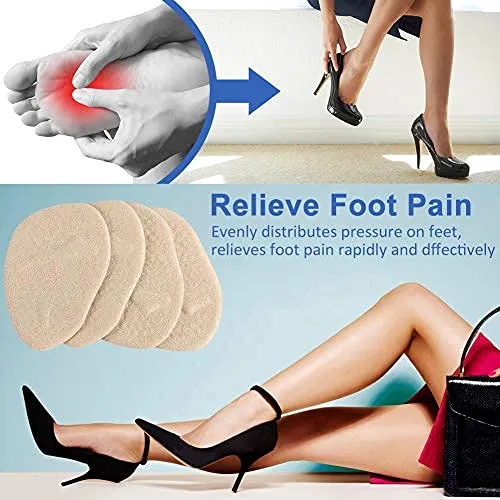 2 Pairs High Heel Shoe Insoles for Women, Haofy Anti-Slip Party Feet Shoe Gel Pads, One Size Fits All Shoes Too Big Insert Beige