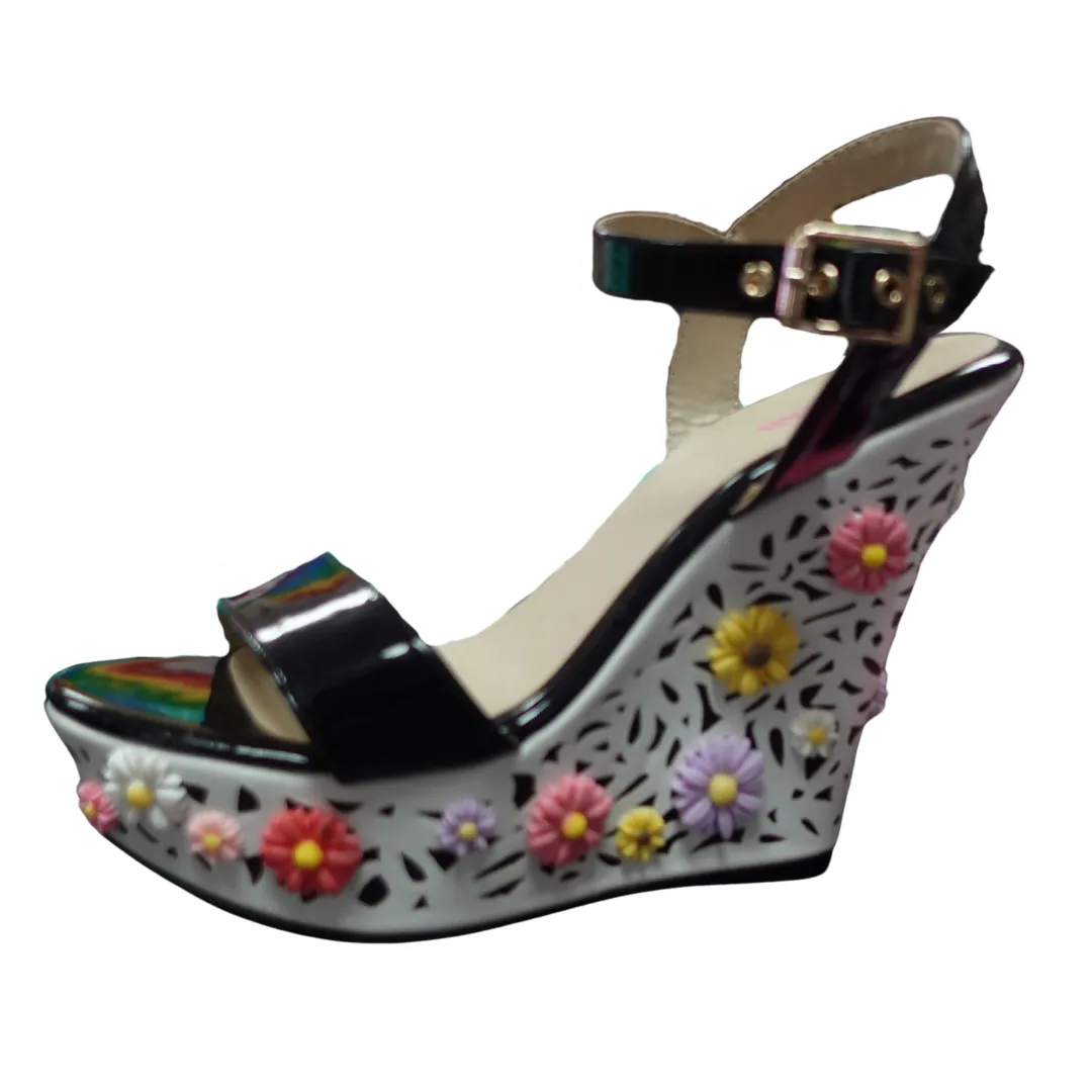 3D Flower Wedge Heels (Size 10)