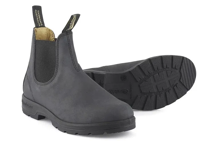 #587 Rustic Black Leather Boots