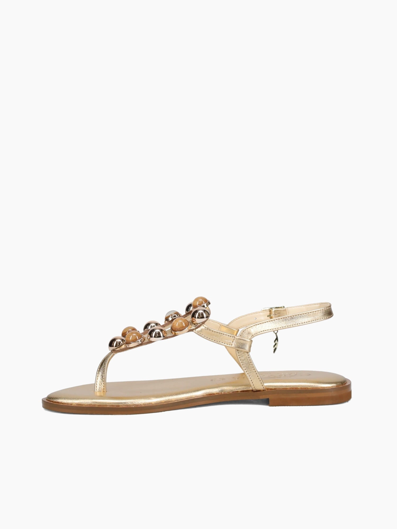 62040 Gold Leather Beaded