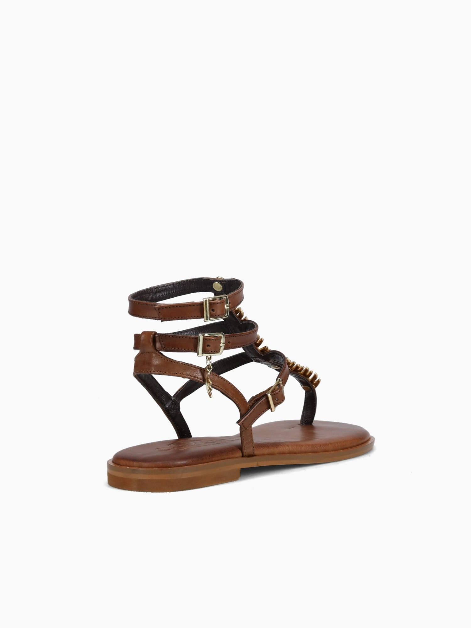 621009 Brown Gold leather Retro Flexible Beach Shoes