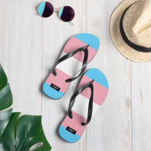 65 MCMLXV Unisex LGBT Transgender Pride Flag Print Flip-Flops