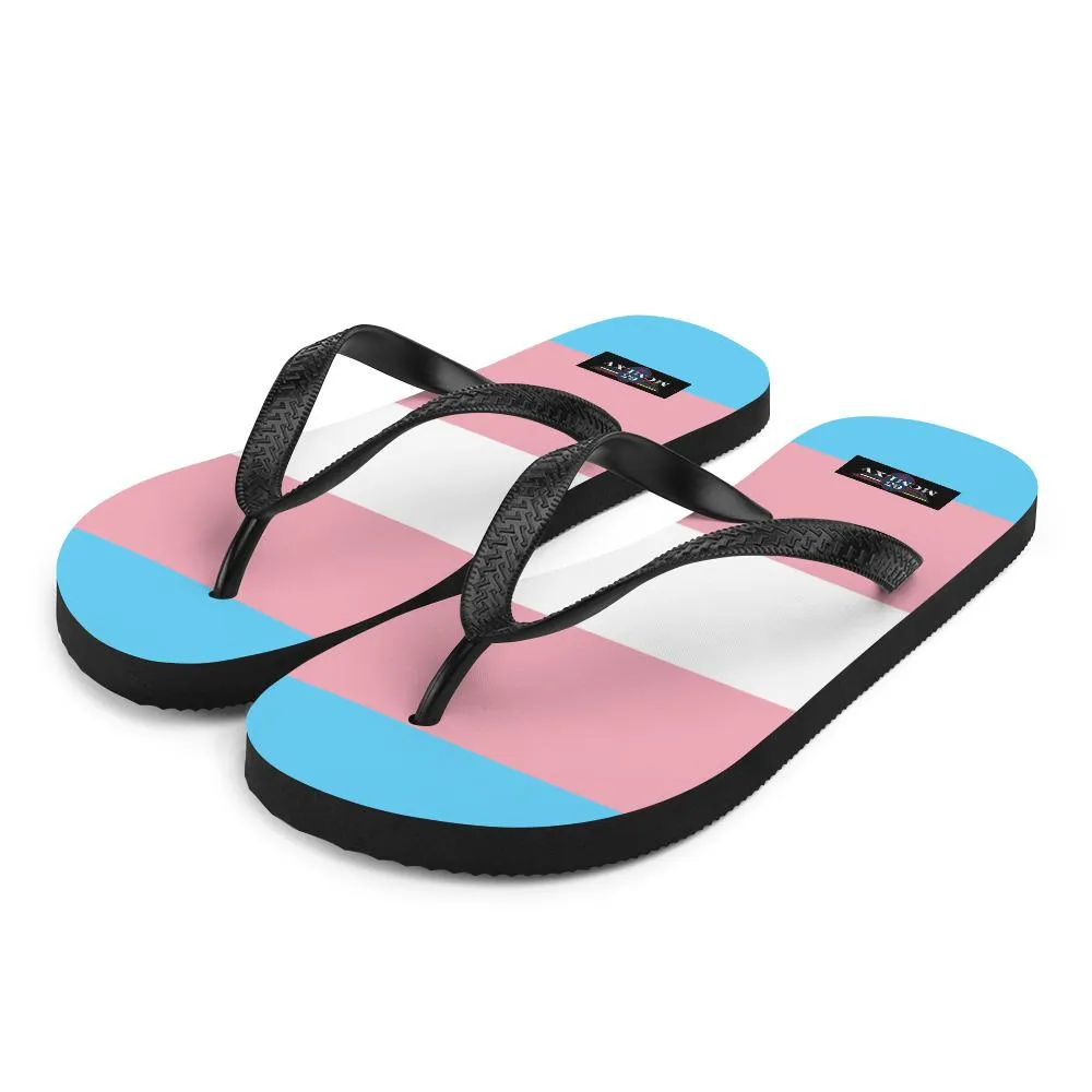 65 MCMLXV Unisex LGBT Transgender Pride Flag Print Flip-Flops