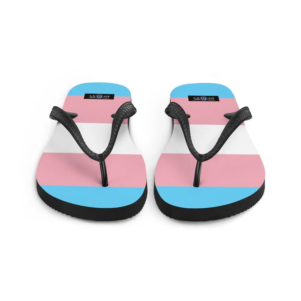 65 MCMLXV Unisex LGBT Transgender Pride Flag Print Flip-Flops