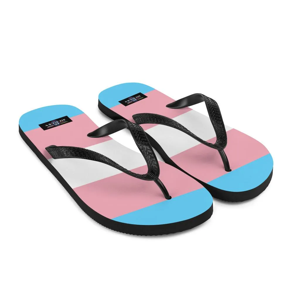 65 MCMLXV Unisex LGBT Transgender Pride Flag Print Flip-Flops