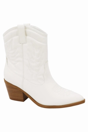 Abrasion Proof Eyelets Missing You Bootie in White All Terrain Traction Lug Moisture Wicking Liners Missing You Bootie in White