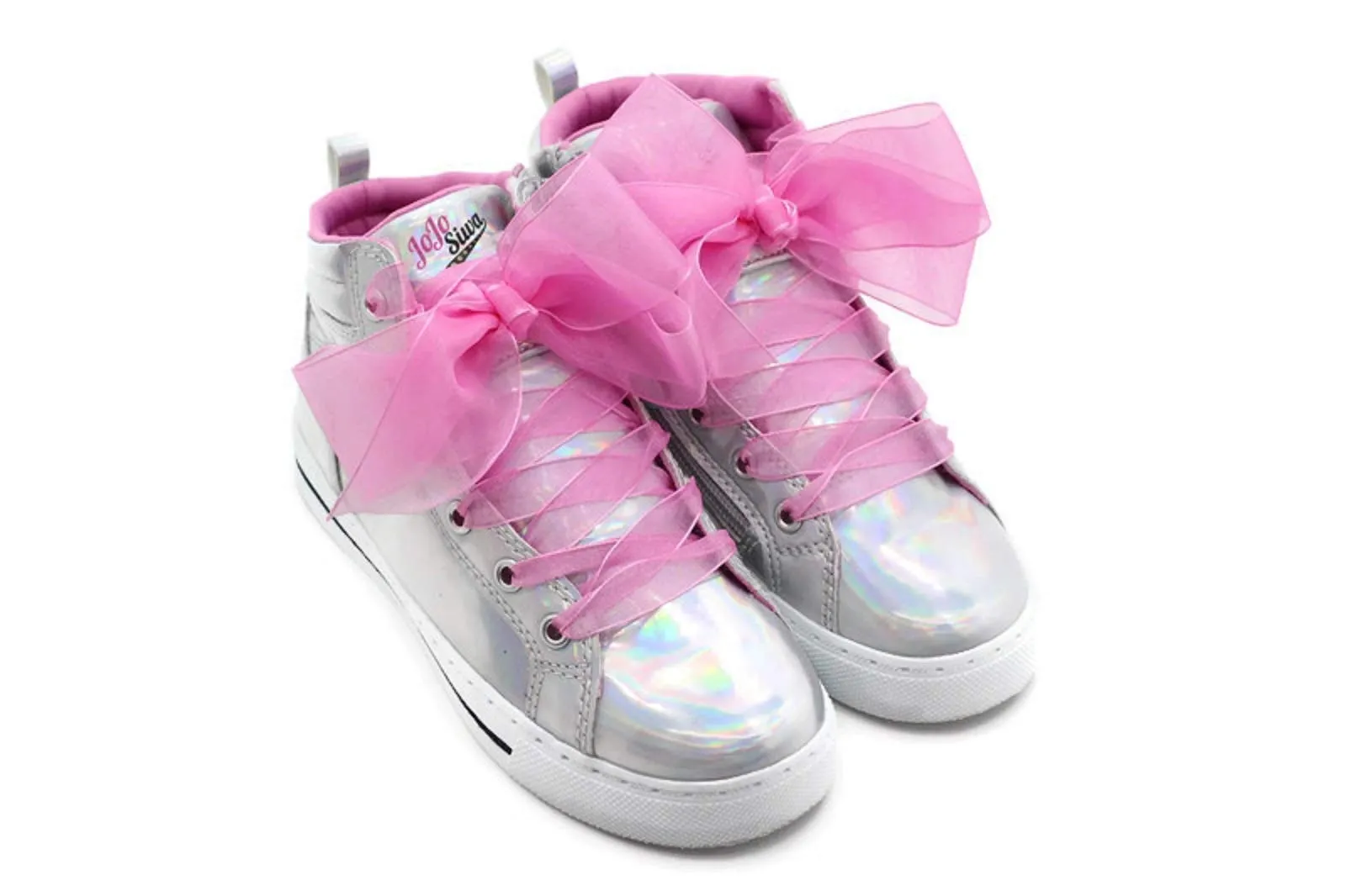 ACI JoJo Siwa Girls Hi-Top Athletic Sneaker, Silver/Pink (Toddler/Little Kid/Big Kid)