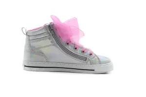 ACI JoJo Siwa Girls Hi-Top Athletic Sneaker, Silver/Pink (Toddler/Little Kid/Big Kid)