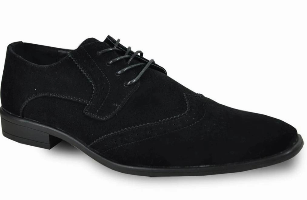 Stable Fit Formal Gathering Bravo King-3 Faux Suede Wingtip Oxford