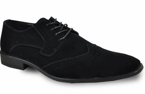 Adaptive Wear Bravo King-3 Faux Suede Wingtip Oxford Stable Fit Formal Gathering Bravo King-3 Faux Suede Wingtip Oxford