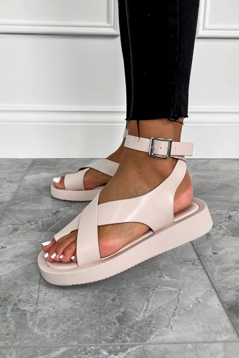 ADELINA Chunky Gladiator Sandals - Beige