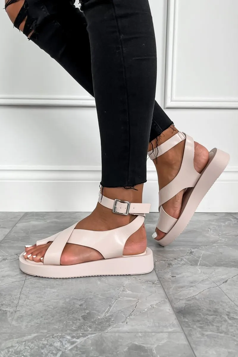 ADELINA Chunky Gladiator Sandals - Beige
