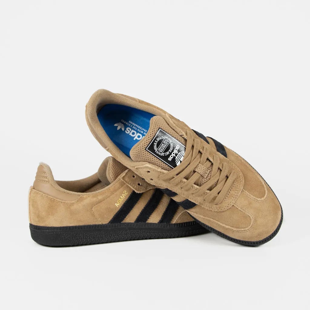 Adidas Skateboarding - Samba ADV Shoes - Cardboard / Core Black / Bluebird