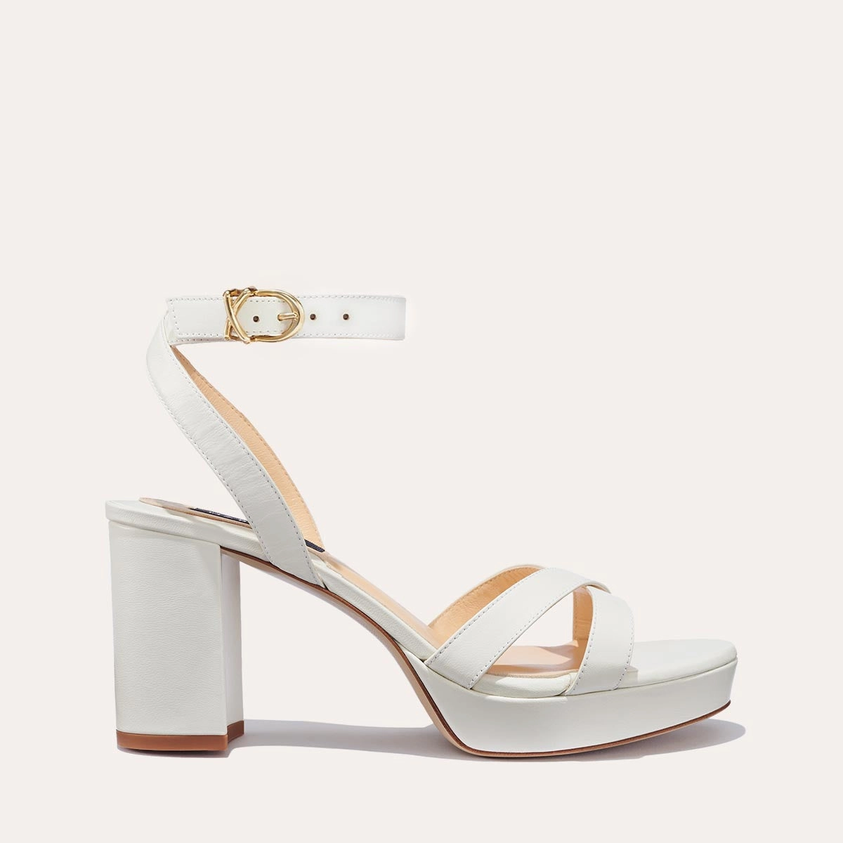 Summer Glow The Platform Sandal - Ivory Nappa