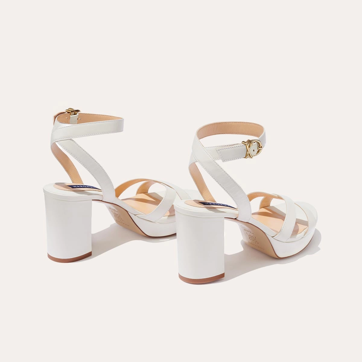 The Platform Sandal - Ivory Nappa Sporty Footwear Cushioned Insole