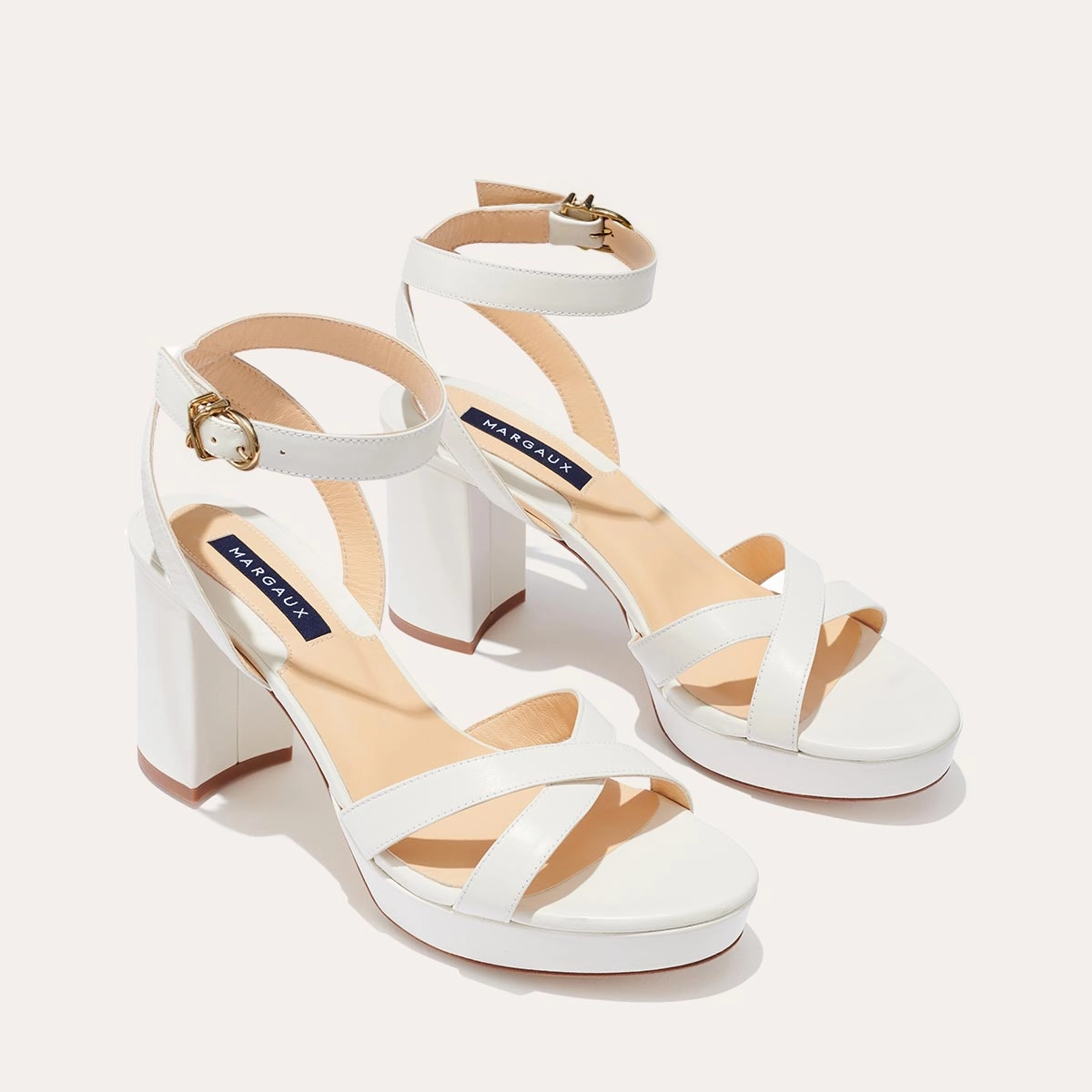 The Platform Sandal - Ivory Nappa Bacteria Inhibiting Liner Flex Groove Engineering
