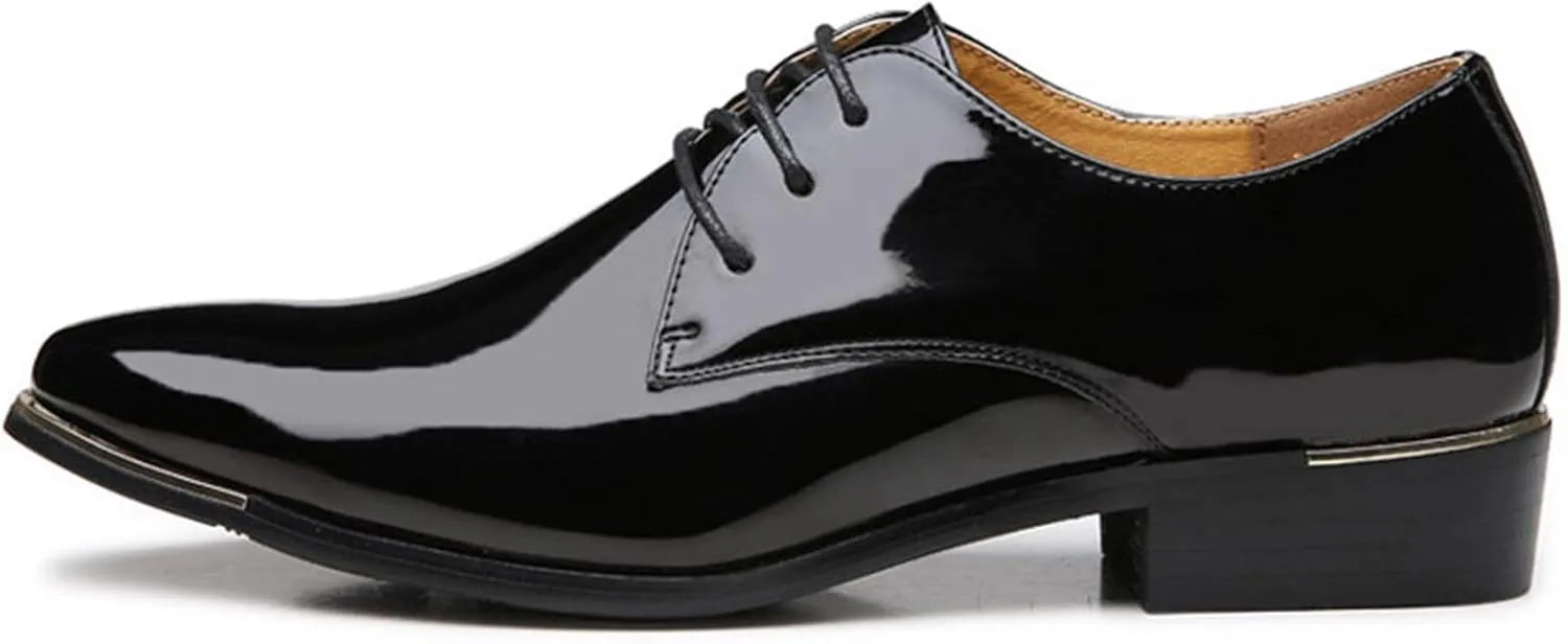 ADMLZQQ Men's Dress Shoes Casual Patent Leather Shoes Business Formal Shoes