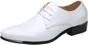 ADMLZQQ Men's Dress Shoes Casual Patent Leather Shoes Business Formal Shoes