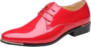 ADMLZQQ Men's Dress Shoes Casual Patent Leather Shoes Business Formal Shoes