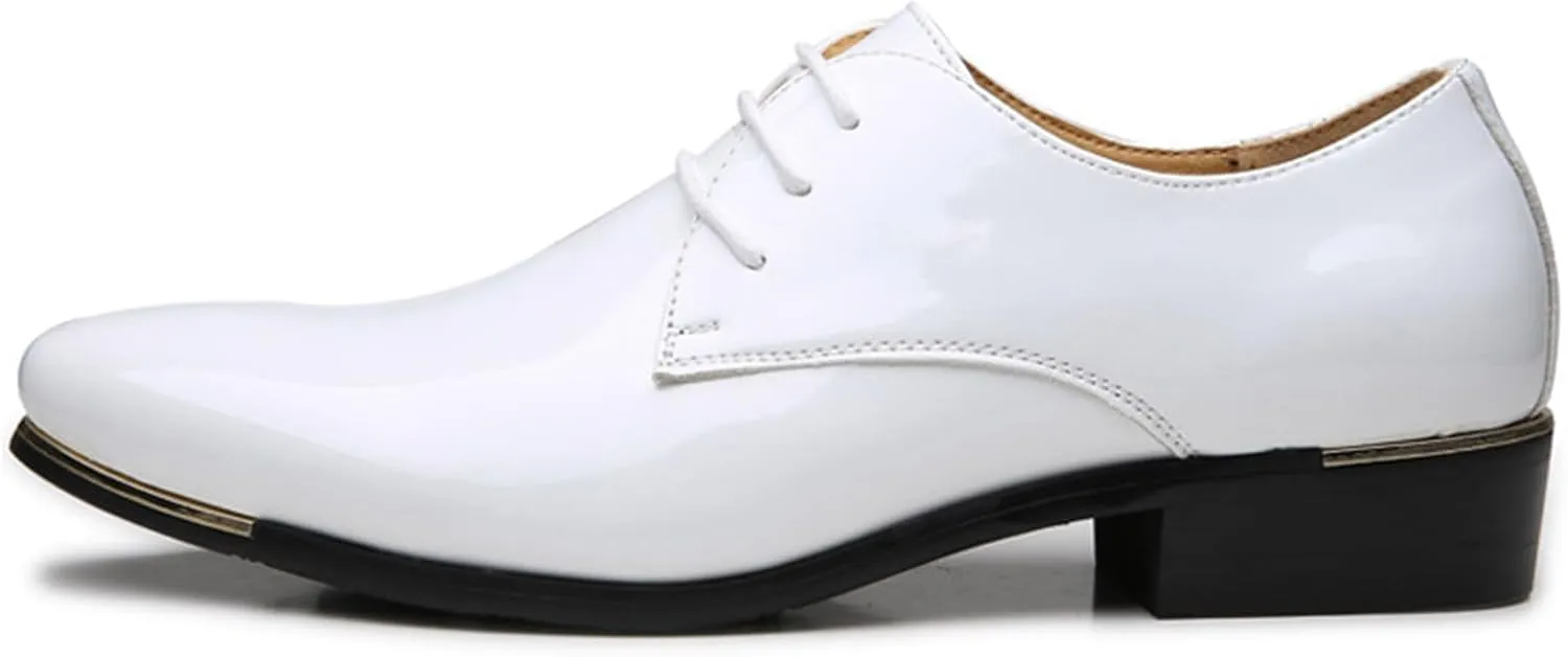 ADMLZQQ Men's Dress Shoes Casual Patent Leather Shoes Business Formal Shoes
