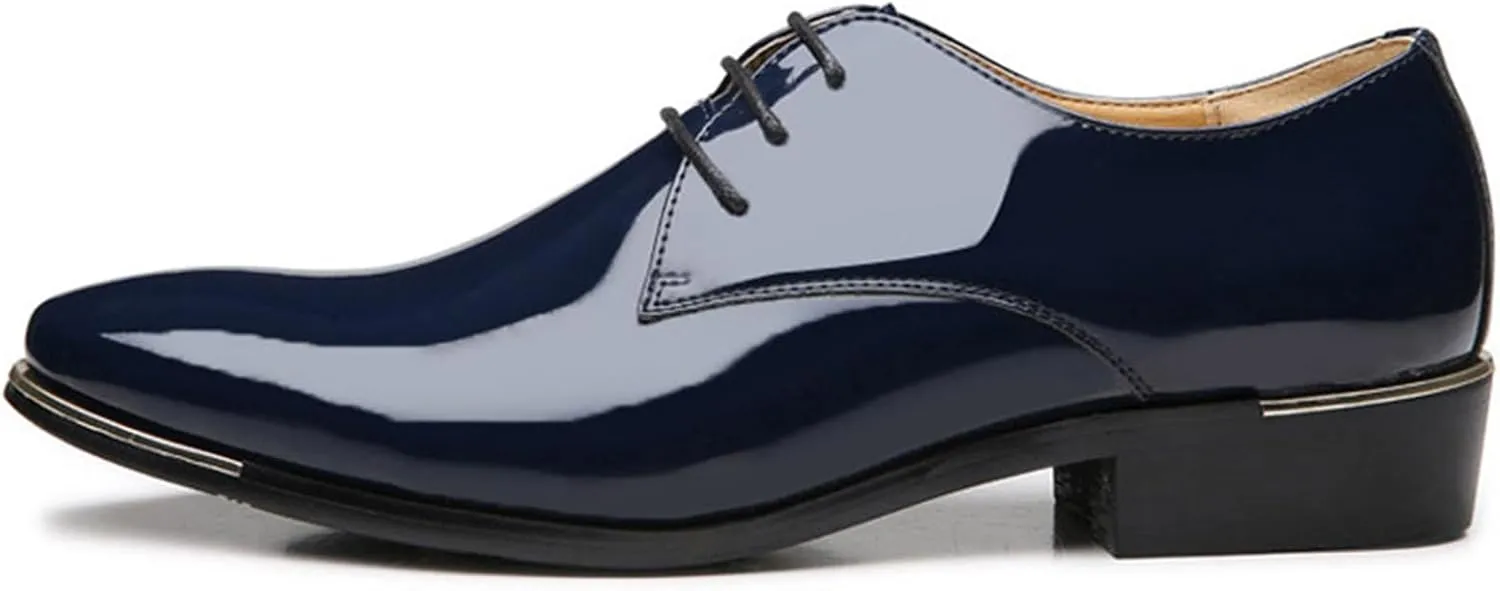 ADMLZQQ Men's Dress Shoes Casual Patent Leather Shoes Business Formal Shoes