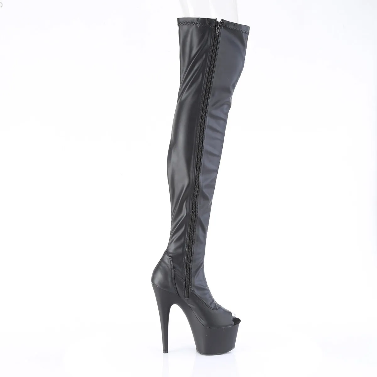 ADORE-3011 Pleaser Black Faux Leather Sexy Platform Shoes (Pole Dancing Heels)