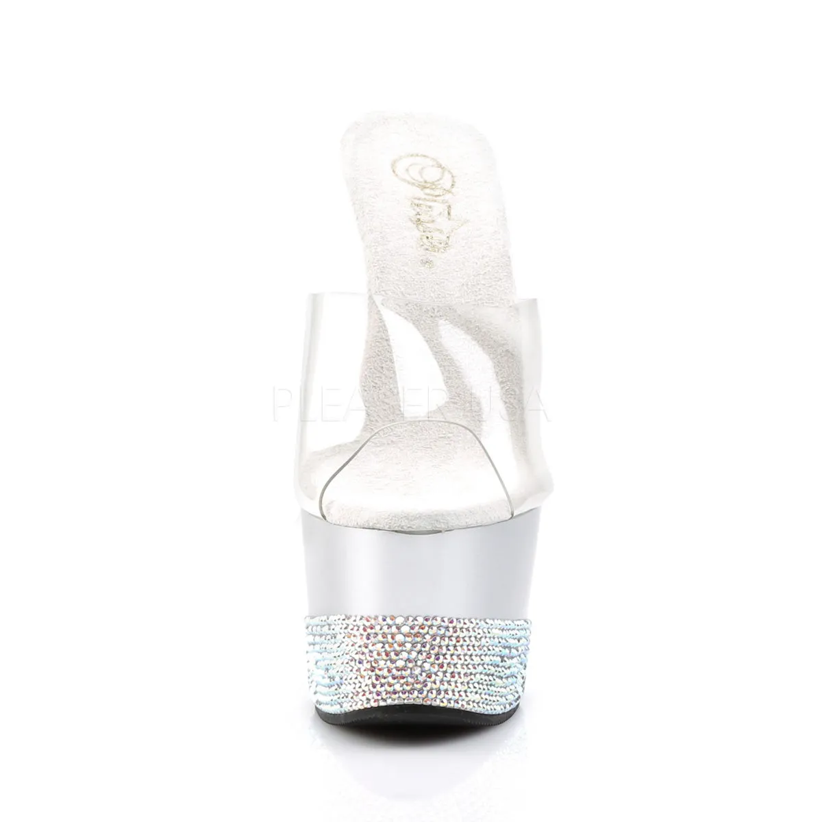 Adore-701-3 Silver Rhinestone Platform