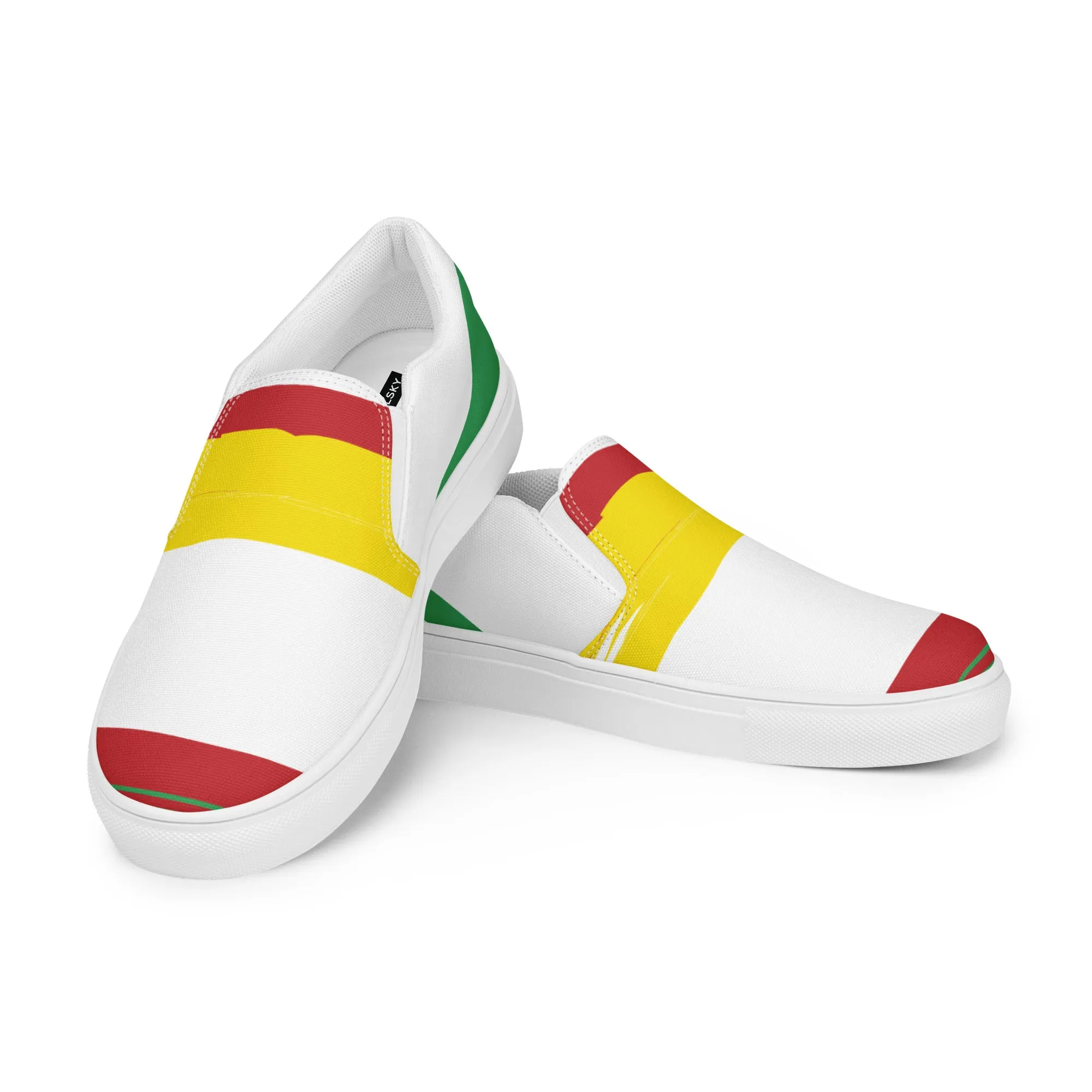 AFRICA STRIPES Men’s Slip-On Canvas Shoes (White)
