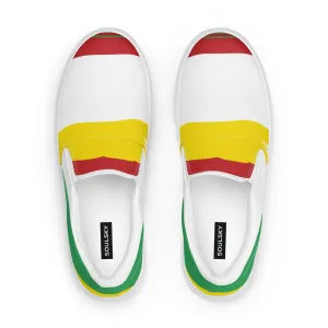 AFRICA STRIPES Men’s Slip-On Canvas Shoes (White)