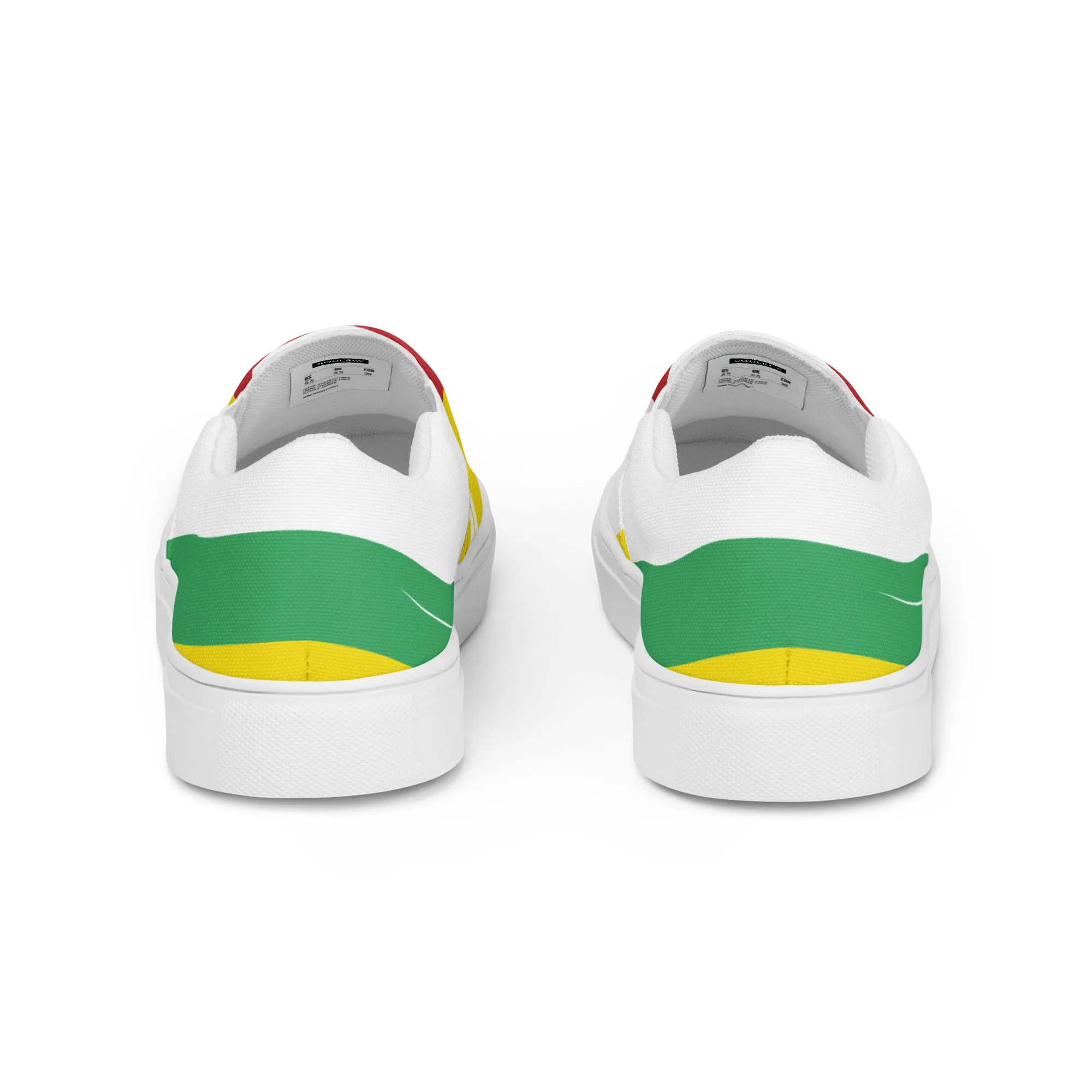 AFRICA STRIPES Men’s Slip-On Canvas Shoes (White)