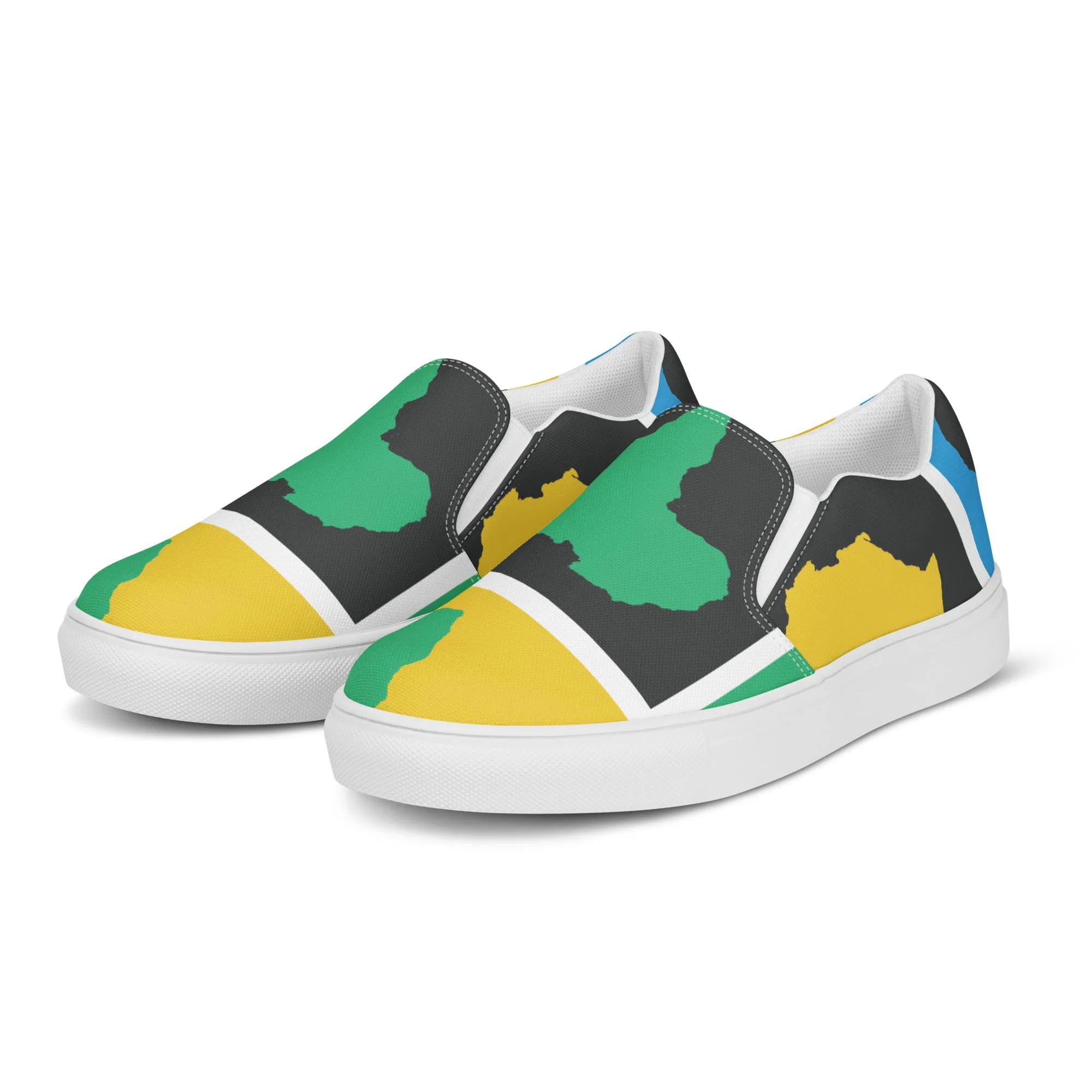 AFRICA WARHOL Women’s Slip-On Canvas Shoes (Yellow, Green, Turquoise)