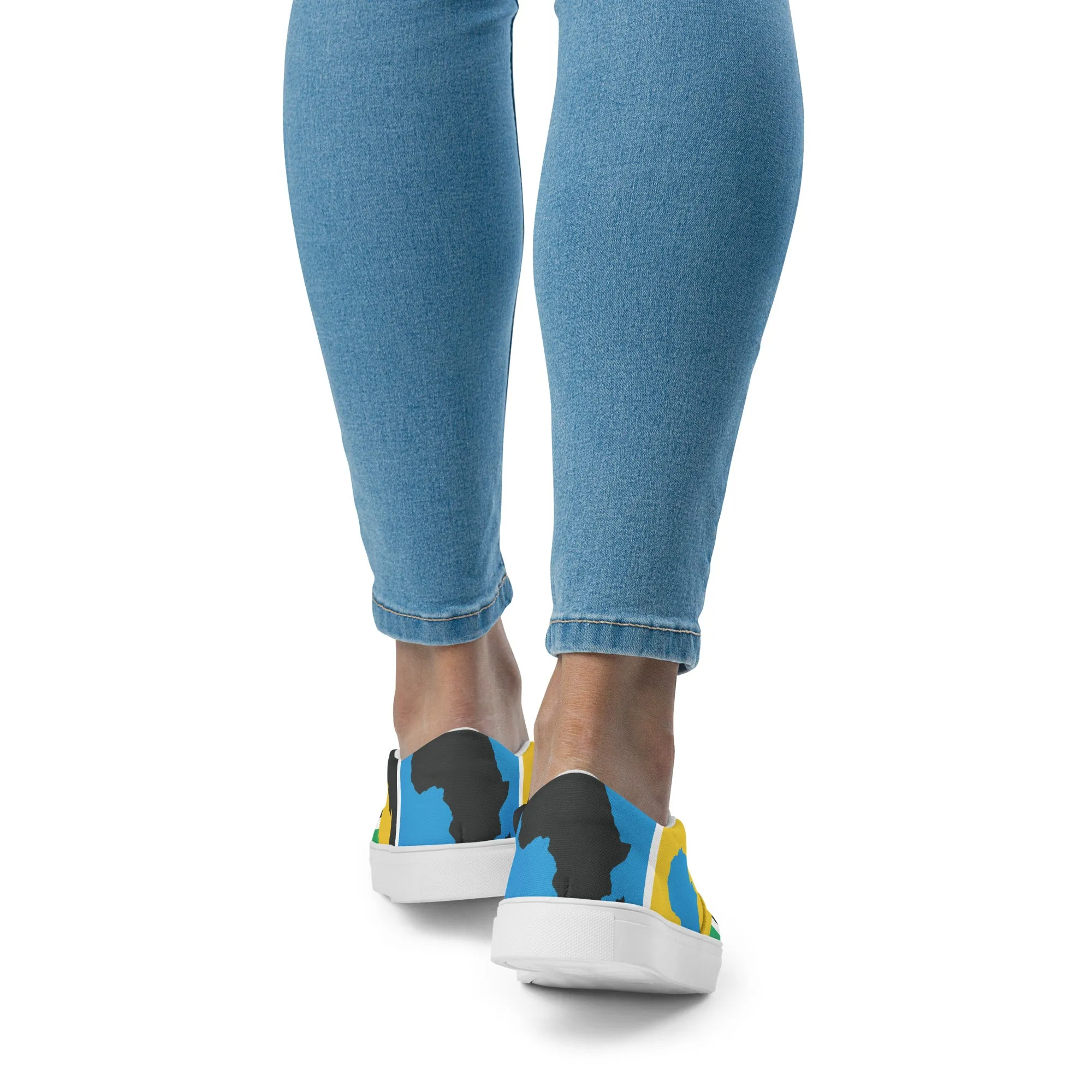 AFRICA WARHOL Women’s Slip-On Canvas Shoes (Yellow, Green, Turquoise)