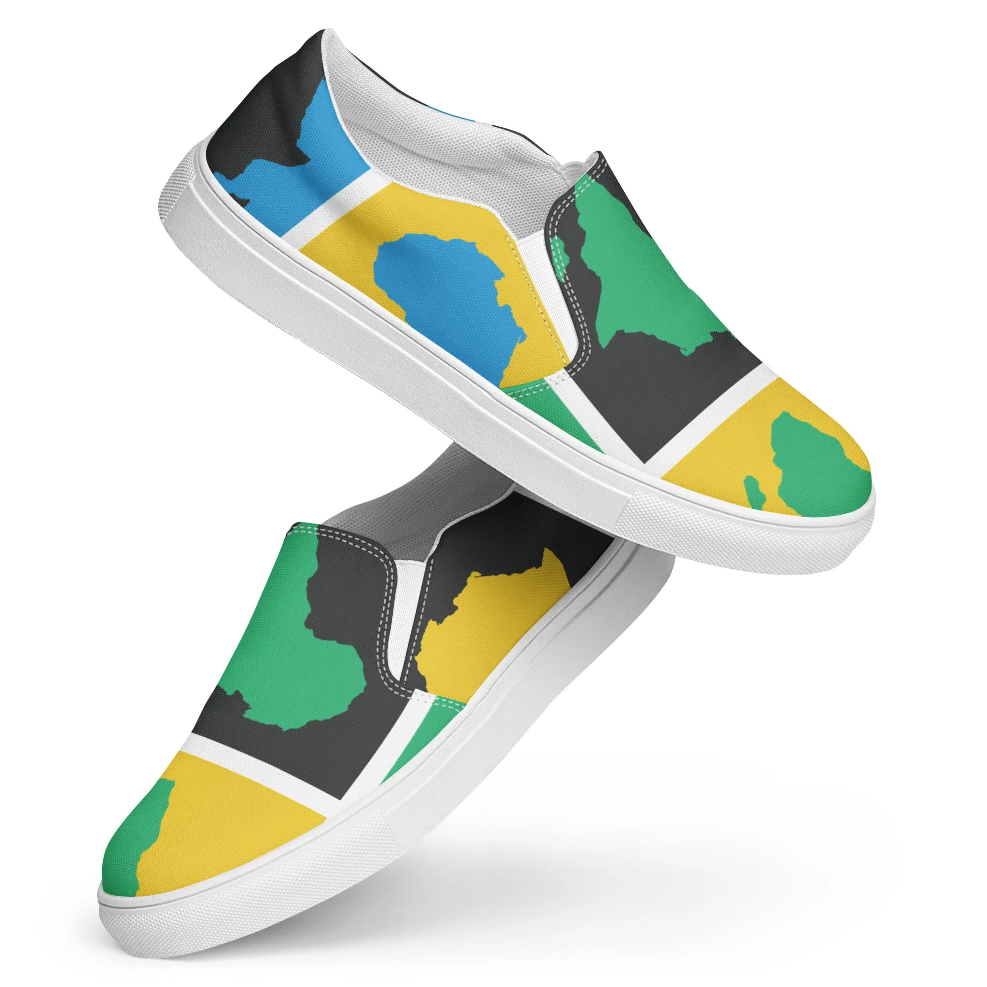 AFRICA WARHOL Women’s Slip-On Canvas Shoes (Yellow, Green, Turquoise)