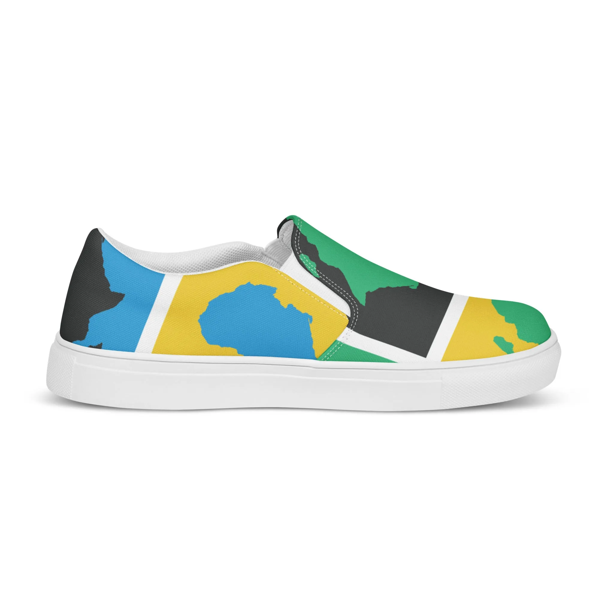 AFRICA WARHOL Women’s Slip-On Canvas Shoes (Yellow, Green, Turquoise)