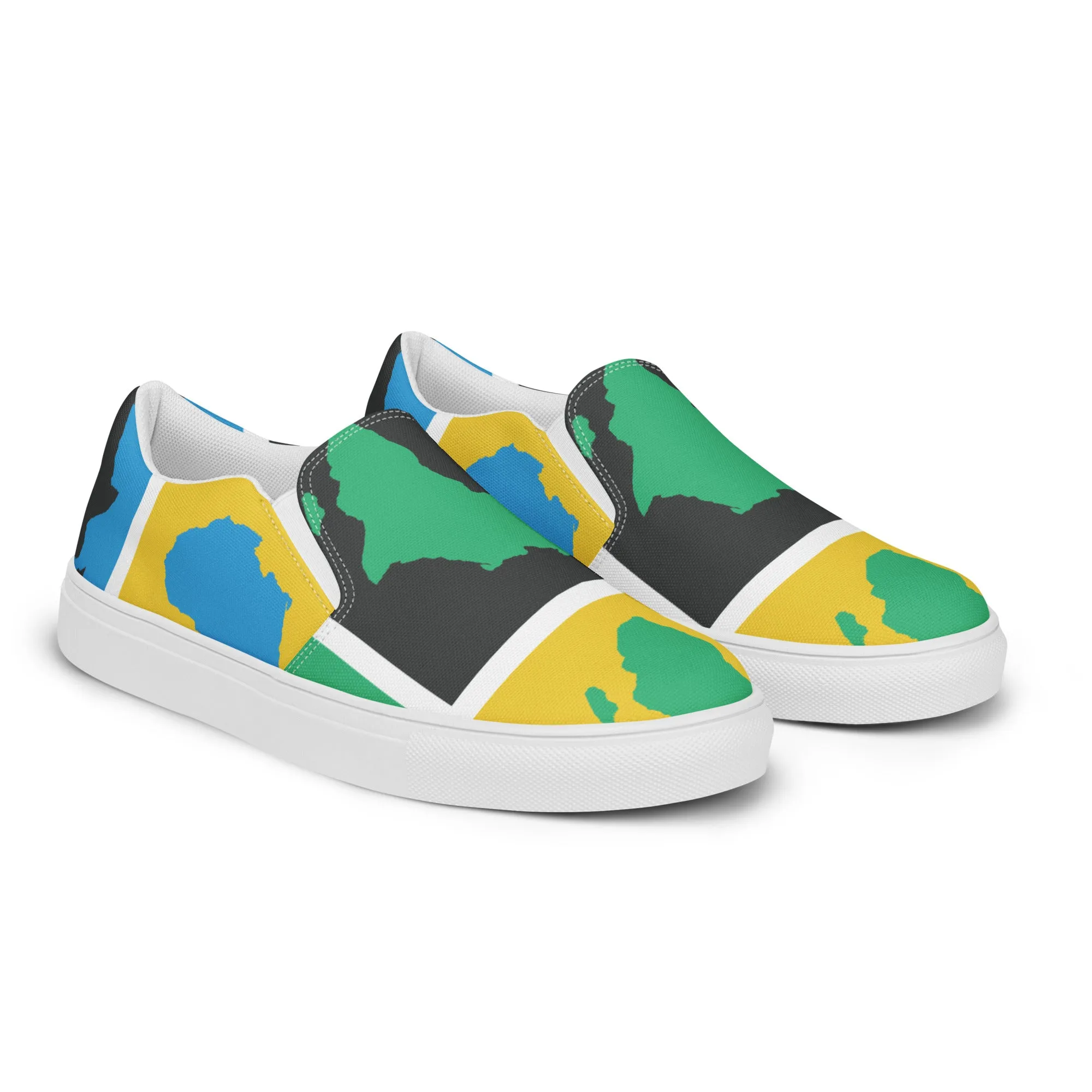 AFRICA WARHOL Women’s Slip-On Canvas Shoes (Yellow, Green, Turquoise)