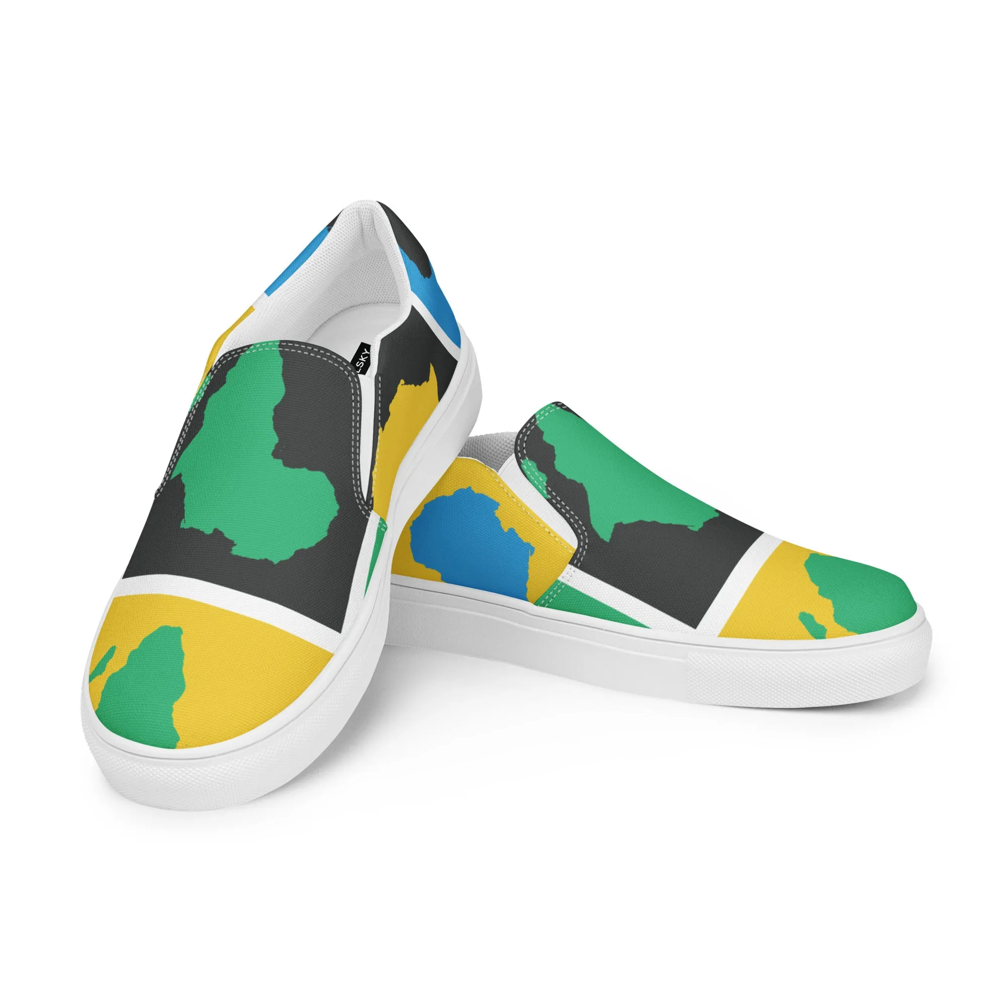 AFRICA WARHOL Women’s Slip-On Canvas Shoes (Yellow, Green, Turquoise)