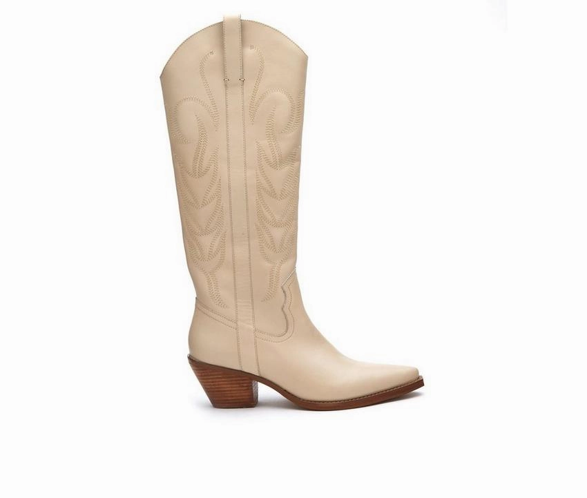 Perfect Fit Agency Cowboy Boots - Ivory